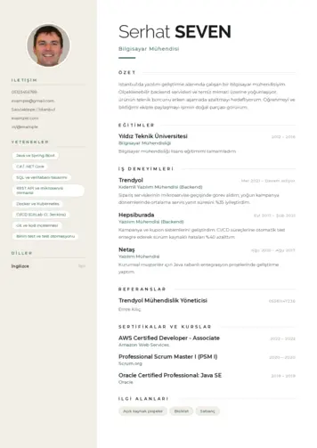 Bilgisayar Mühendisi CV Örnekleri cv indir